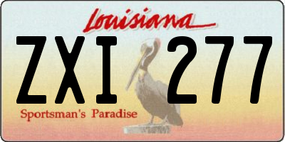 LA license plate ZXI277