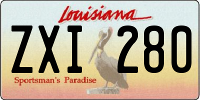 LA license plate ZXI280