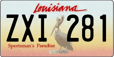 LA license plate ZXI281