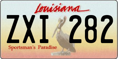 LA license plate ZXI282