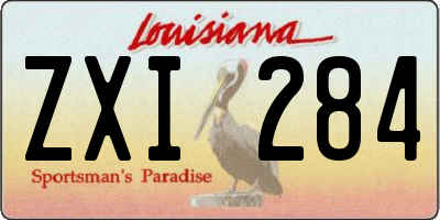 LA license plate ZXI284