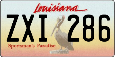 LA license plate ZXI286