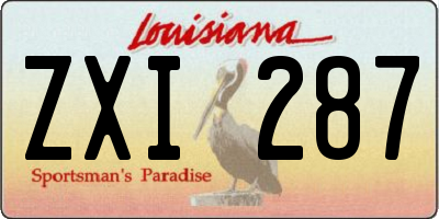 LA license plate ZXI287