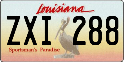 LA license plate ZXI288