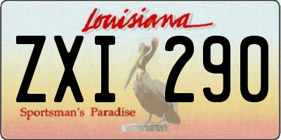 LA license plate ZXI290