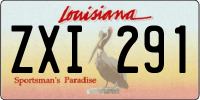 LA license plate ZXI291