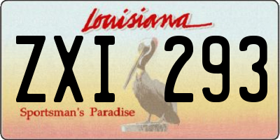 LA license plate ZXI293