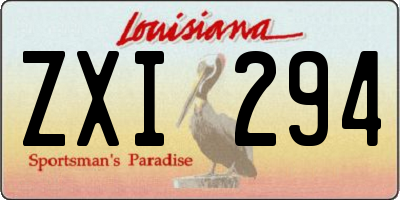 LA license plate ZXI294