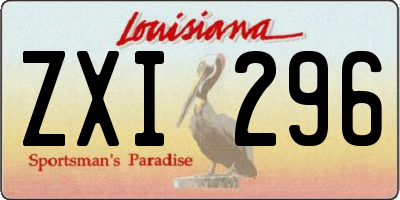 LA license plate ZXI296