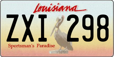 LA license plate ZXI298