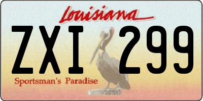 LA license plate ZXI299