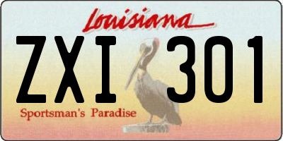 LA license plate ZXI301