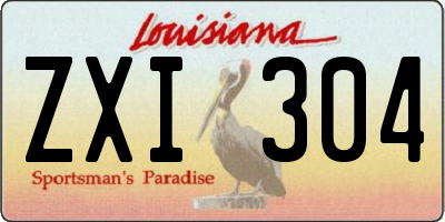 LA license plate ZXI304
