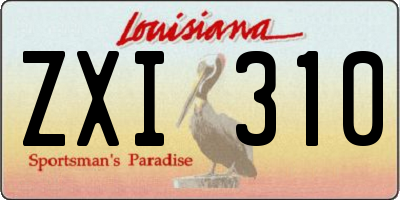 LA license plate ZXI310