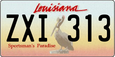 LA license plate ZXI313