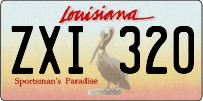 LA license plate ZXI320