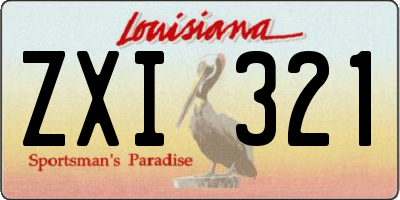 LA license plate ZXI321