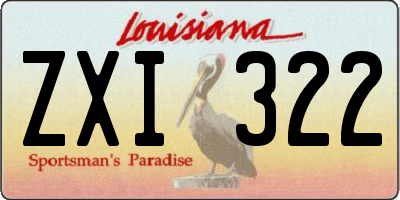 LA license plate ZXI322
