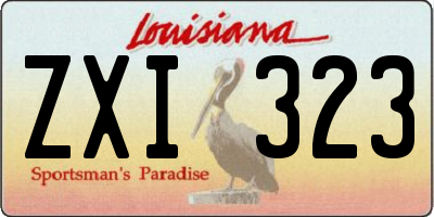 LA license plate ZXI323