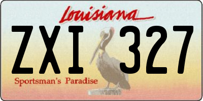 LA license plate ZXI327