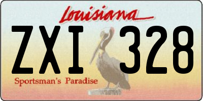 LA license plate ZXI328