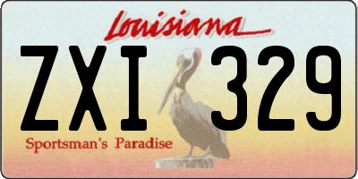 LA license plate ZXI329