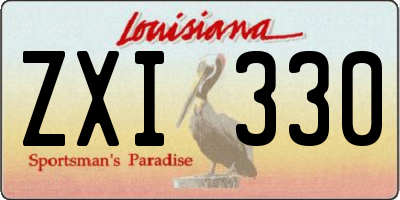 LA license plate ZXI330