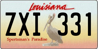 LA license plate ZXI331