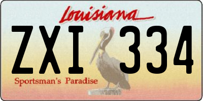 LA license plate ZXI334