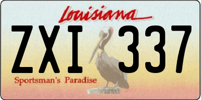 LA license plate ZXI337