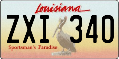 LA license plate ZXI340