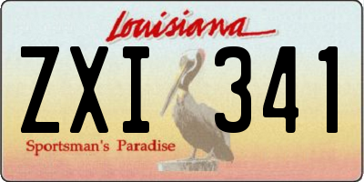 LA license plate ZXI341