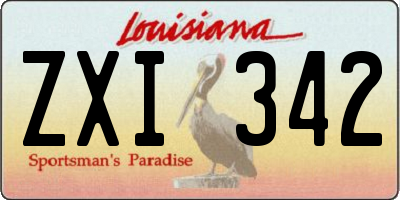 LA license plate ZXI342
