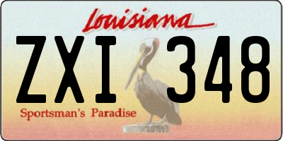 LA license plate ZXI348