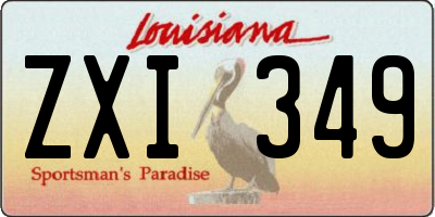 LA license plate ZXI349