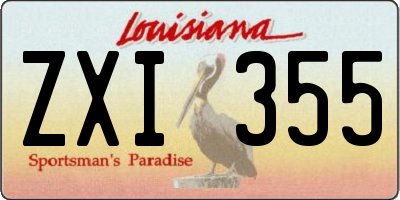 LA license plate ZXI355