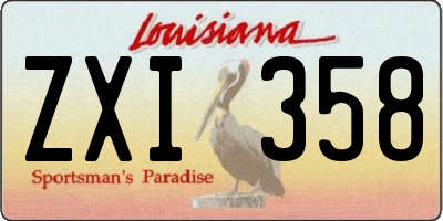 LA license plate ZXI358