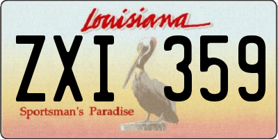 LA license plate ZXI359