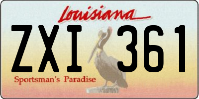 LA license plate ZXI361