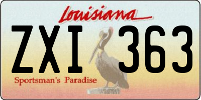 LA license plate ZXI363