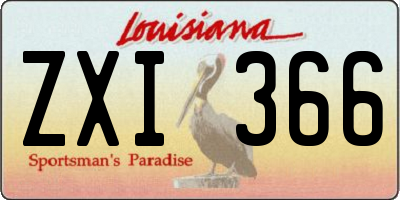 LA license plate ZXI366