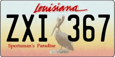 LA license plate ZXI367