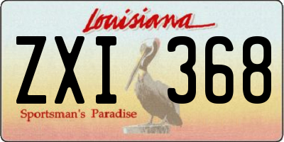 LA license plate ZXI368