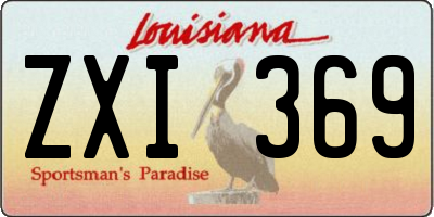 LA license plate ZXI369