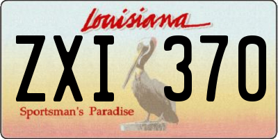LA license plate ZXI370