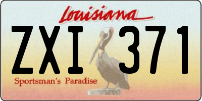 LA license plate ZXI371