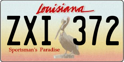 LA license plate ZXI372
