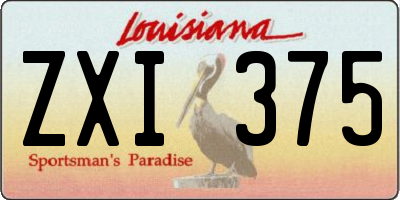 LA license plate ZXI375