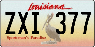 LA license plate ZXI377