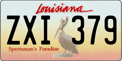 LA license plate ZXI379